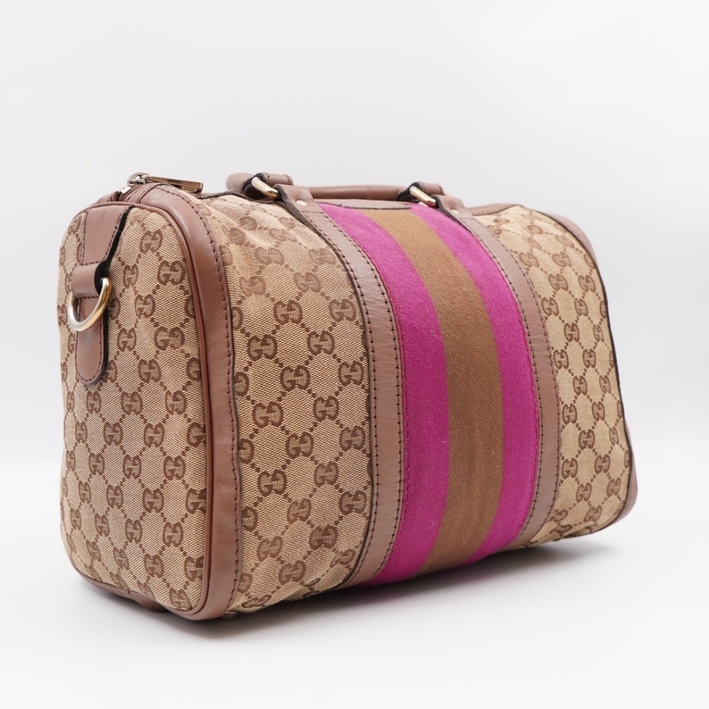 CC68 💖 GUCCI GG Monogram Vintage Web Boston - Picture 5 of 15